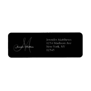 Monogram Wedding Invitation Return Address Labels