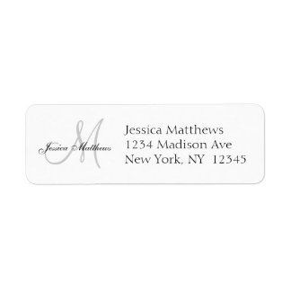 Monogram Wedding Invitation Simple Address Labels