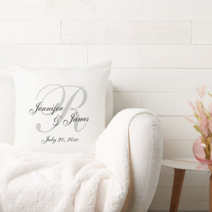 Monogram Wedding Keepsake Pillow