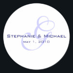 monogram wedding label<br><div class="desc">Celebrate in style!  This monogrammed sticker is fully customizable and can be used as a favour tag or an envelope seal.</div>