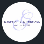 monogram wedding label<br><div class="desc">Celebrate in style!  This monogrammed sticker is fully customizable and can be used as a favour tag or an envelope seal.</div>