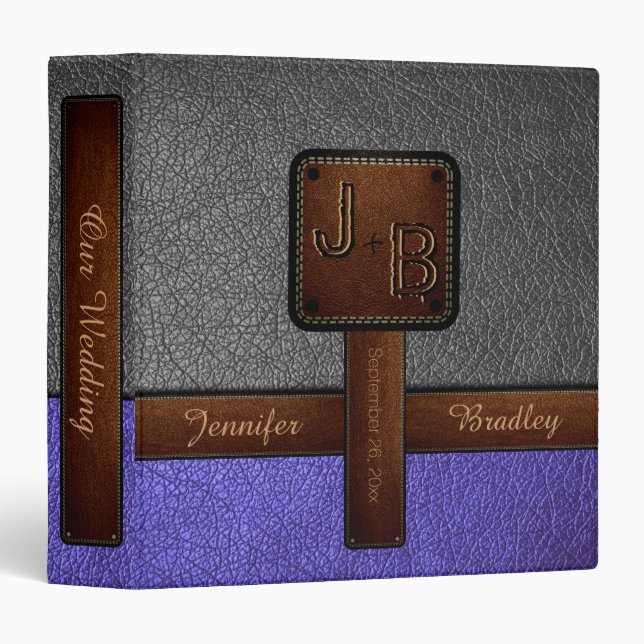 Monogram Wedding Leather Look #10 Binder (Front/Spine)