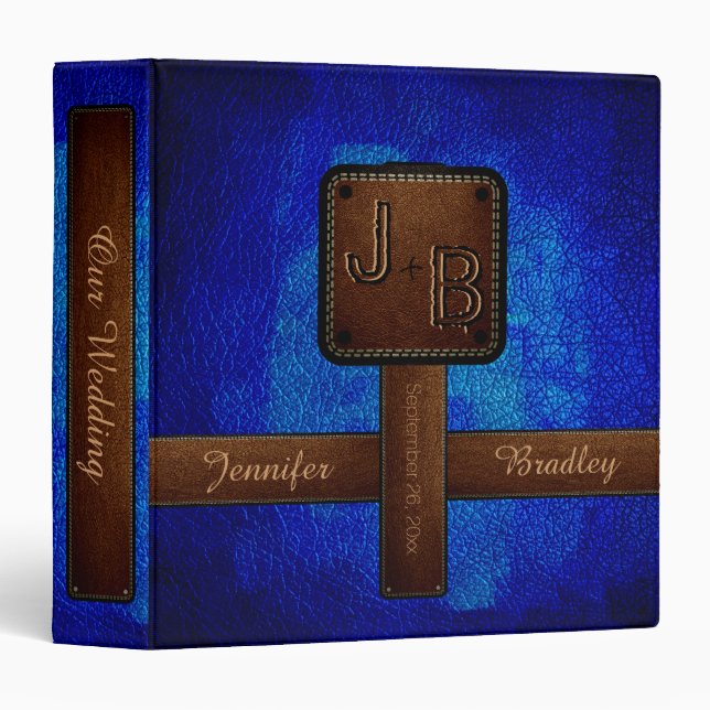 Monogram Wedding Leather Look #2 Binder (Front/Spine)