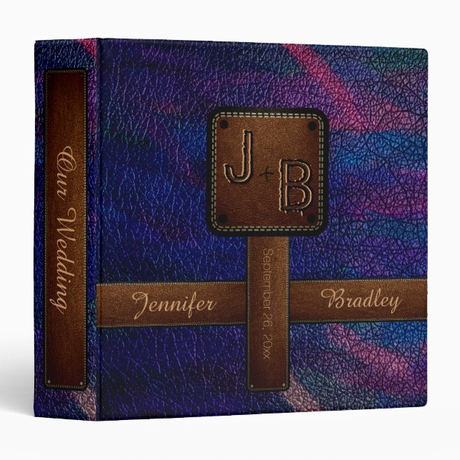 Monogram Wedding Leather Look #5 Binder (Front/Spine)