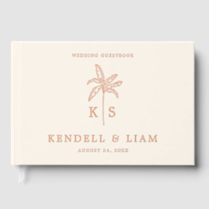 Monogram Wedding Logo Palm Tree Foil Guestbook