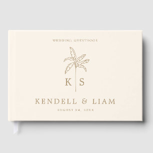 Monogram Wedding Logo Palm Tree Guest Book