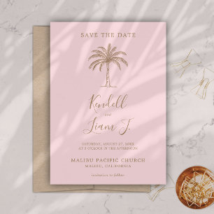 Monogram Wedding Logo Palm Tree Save The Date