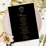Monogram Wedding Menu Cards Black And Gold<br><div class="desc">A simple chic calligraphy wedding menu card. I do offer a free customisation service,  if you have any questions or special requests,  please feel free to contact me.</div>