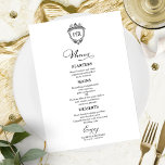 Monogram Wedding Menu Cards Black And White<br><div class="desc">A simple chic calligraphy wedding menu card. I do offer a free customisation service, if you have any questions or special requests, please feel free to contact me.</div>