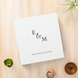 Monogram Wedding Planner Binder Custom Name Gift