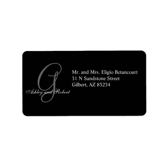 Monogram Wedding RSVP Address Labels (Front)