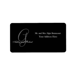 Monogram Wedding RSVP Address Labels