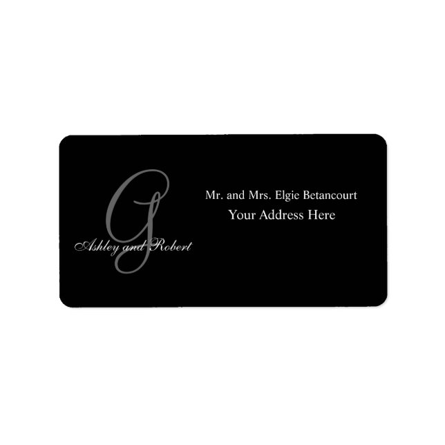 Monogram Wedding RSVP Address Labels (Front)