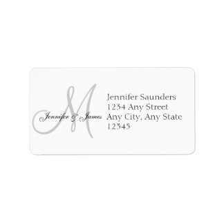 Monogram Wedding RSVP Address Labels