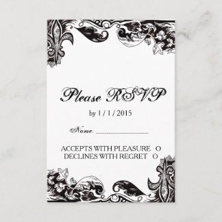 Monogram Wedding RSVP Card with