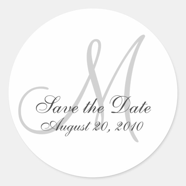 Monogram Wedding Save the Date Seal Sticker (Front)