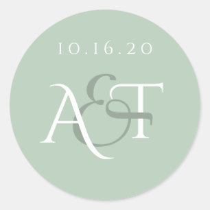 Monogram Wedding Seal Sage Wedding Initials
