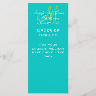 Monogram Wedding Service Church Programs
