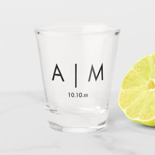 Monogram Wedding  Shot Glass
