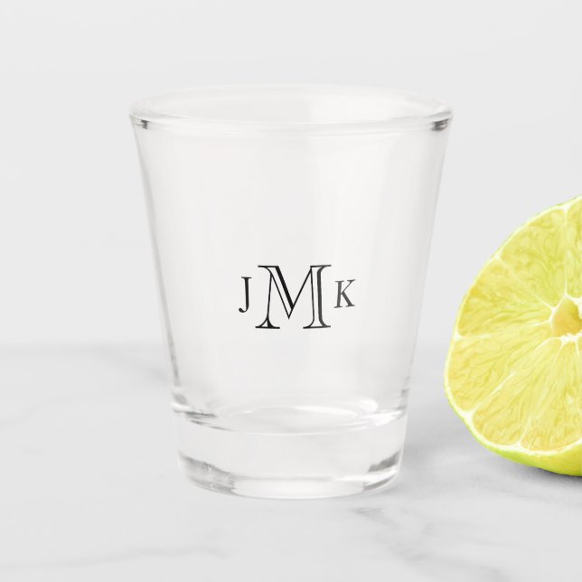 Monogram Wedding  Shot Glass (Front)