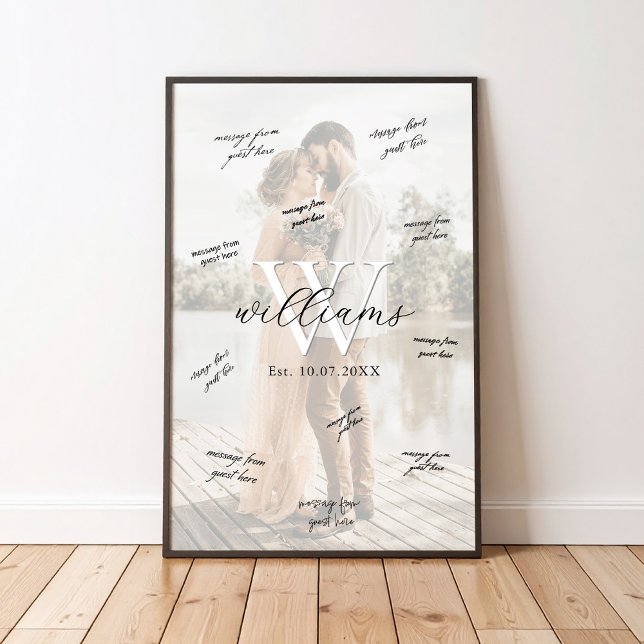Monogram Wedding Signature Guest Book Poster (Créateur téléchargé)