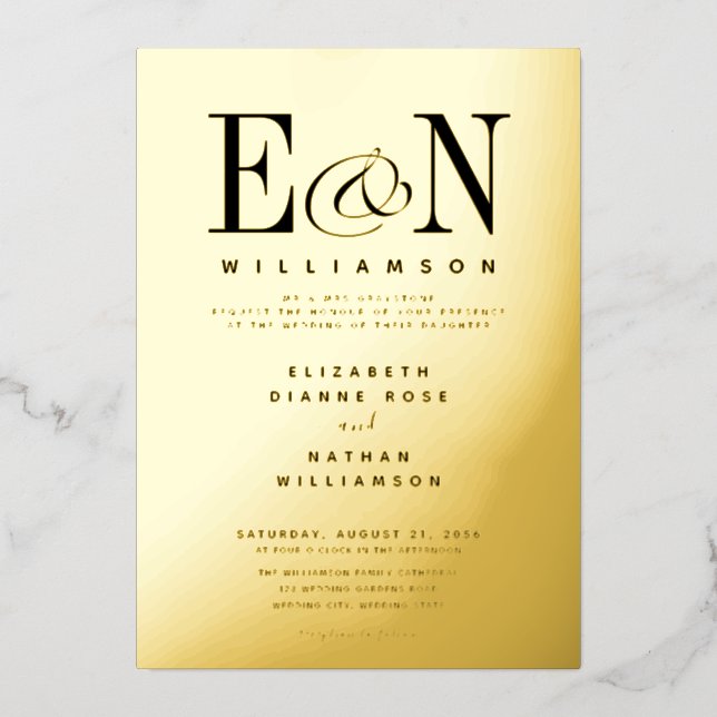 Monogram Wedding Solid Gold (Front)