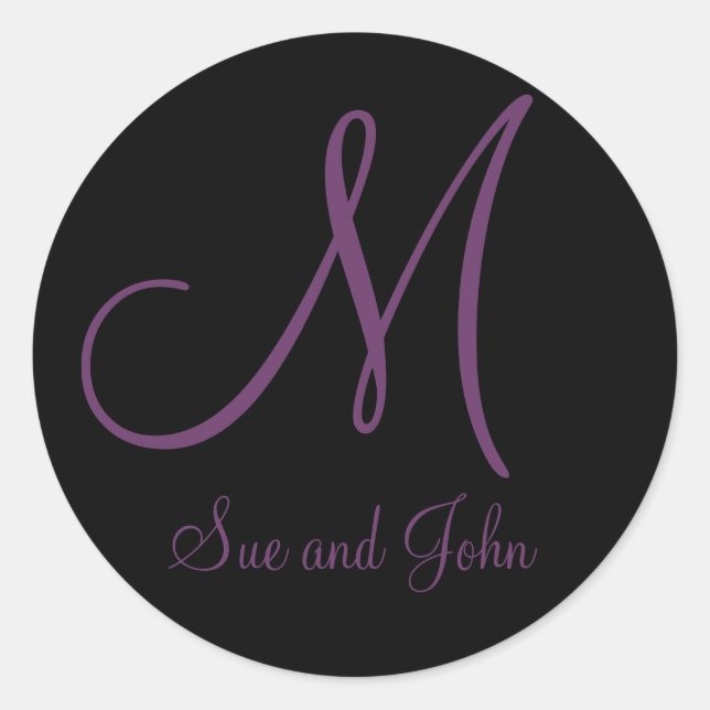 Monogram Wedding Sticker (Front)