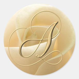 Monogram Wedding Stickers - letter A