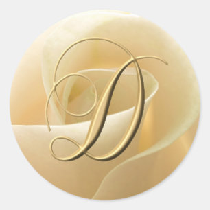 Monogram Wedding Stickers - letter D