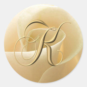 Monogram Wedding Stickers - letter K