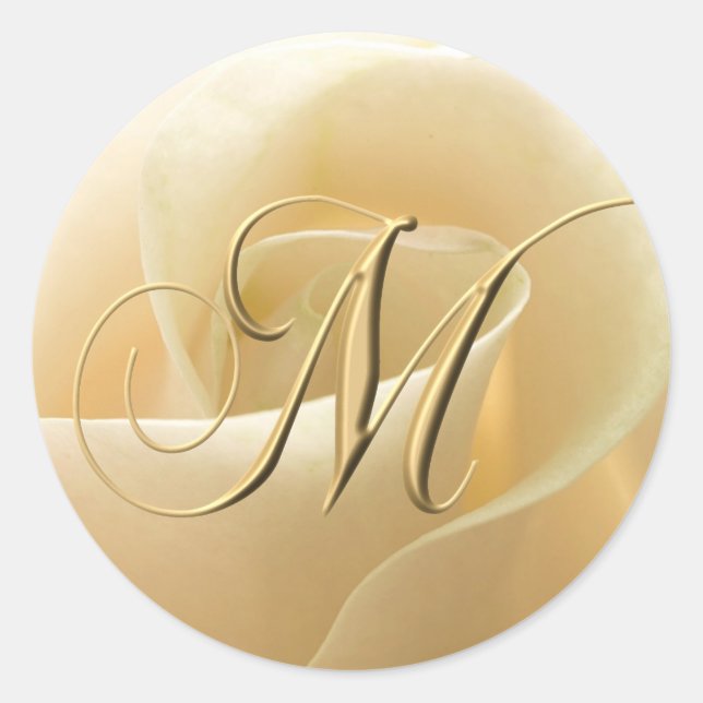 Monogram Wedding Stickers - letter M (Front)