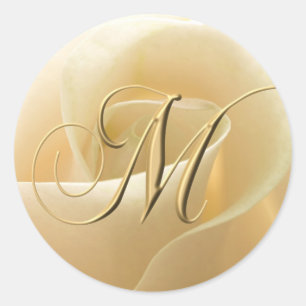 Monogram Wedding Stickers - letter M