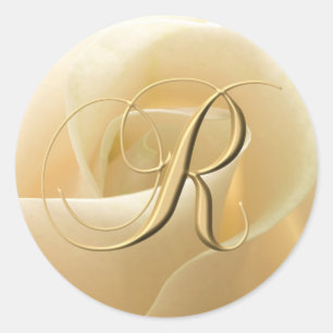Monogram Wedding Stickers - letter R