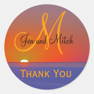 Monogram Wedding Tropical Paradise Envelope Seal