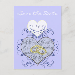 Monogram Wedding Vow Heart Announcement Postcard