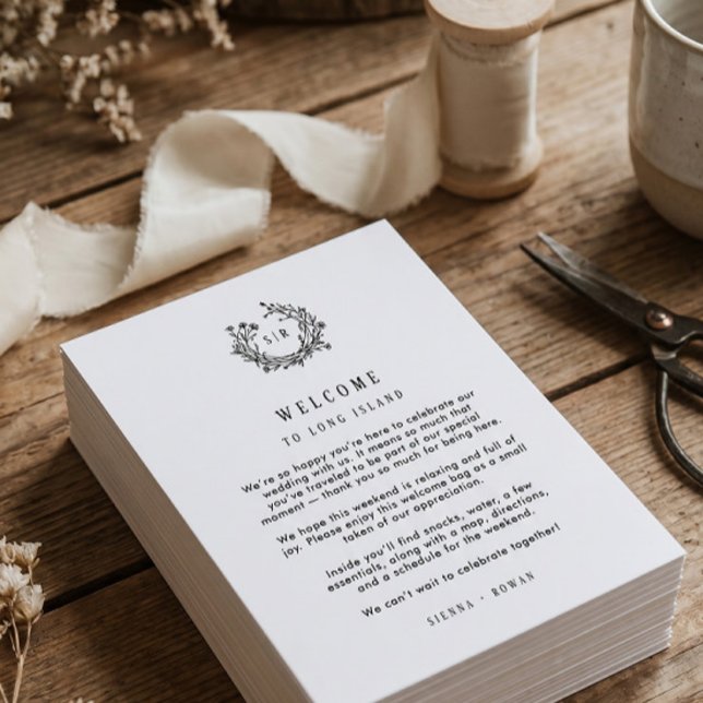 Monogram Wedding Welcome Insert with Program (Creator Uploaded)