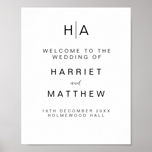 monogram welcome to our wedding Wedding welcome Poster (Front)