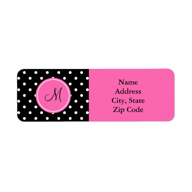 Monogram White and Black Polka Dot Pattern (Front)