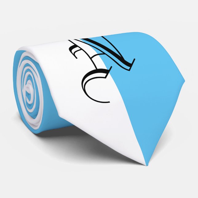 MONOGRAM-WHITE & ANY COLOR --CHANGEABLE BK-GROUND  TIE (Rolled)