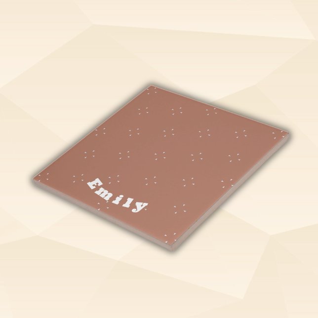 Monogram white arrow on mocha mousse background | tile (Creator Uploaded)