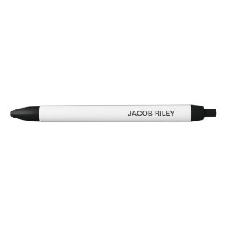 Monogram White  Black Ink Pen