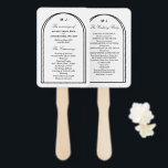 Monogram White Black Simple Arch Wedding Program Hand Fan<br><div class="desc">This stylish chic simple modern minimalist clean monogram white Wedding Program Hand Fan is ideal for weddings all kind of elegant weddings with black and white theme. The double arch represents two persons becoming one in their life together. It is fully customizable and set as a template for your easy...</div>