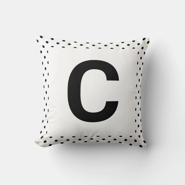 MONOGRAM WHITE BLACK SPOT DOUBLESIDED  Cushion (Front)