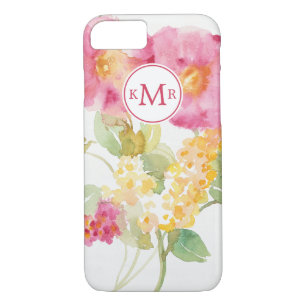 Monogram   White Daisy on Blue Case-Mate iPhone Case