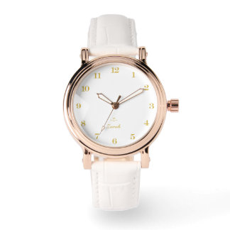 Monogram white | Elegant Gold Minimalist  Watch