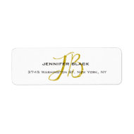 Monogram White Gold Colour Plain Modern Minimalist