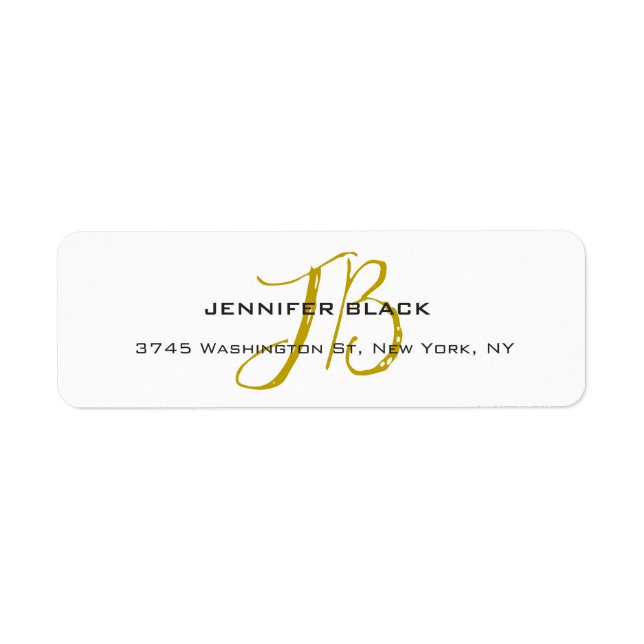 Monogram White Gold Colour Plain Modern Minimalist (Front)