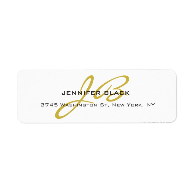 Monogram White Gold Colour Plain Modern Minimalist (Front)