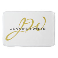 Monogram White Gold Colour Plain Modern Minimalist