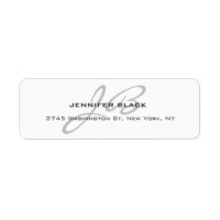Monogram White Grey Colour Plain Modern Minimalist